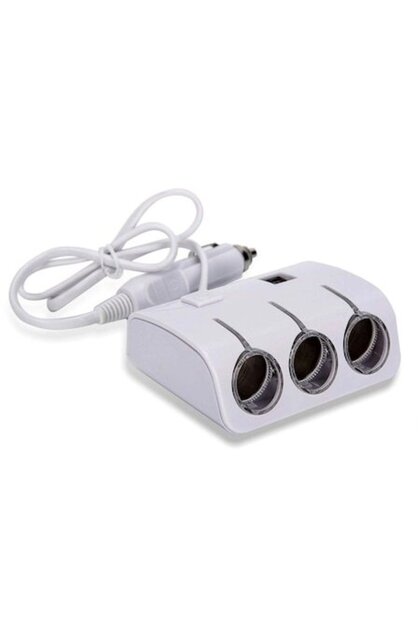 Divizor priză brichetă auto ANET, 12V-24V cu 3 ieșiri și 2 USB, alb
