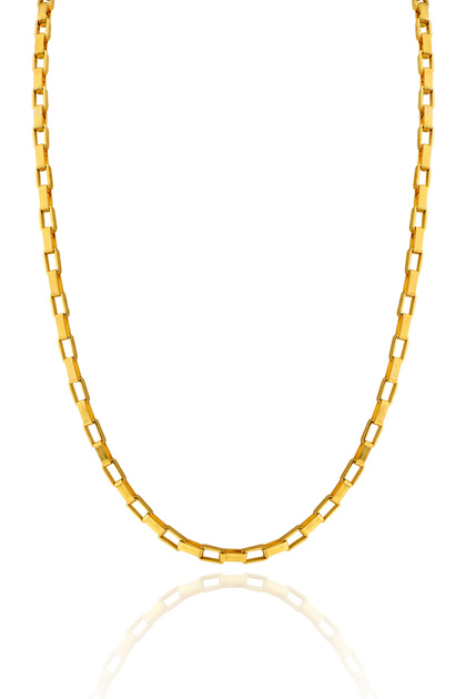 Premium Stainless Steel Rectangular Link Chain Necklace - Unisex Tarnish-Free Steel Necklace