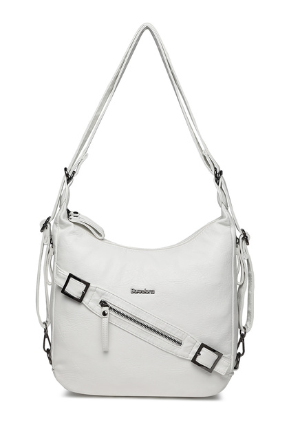 Barcelona Daily Medium Size Belt Detailed Women's Shoulder and Backpack Versatile Bag with Adjustable Straps