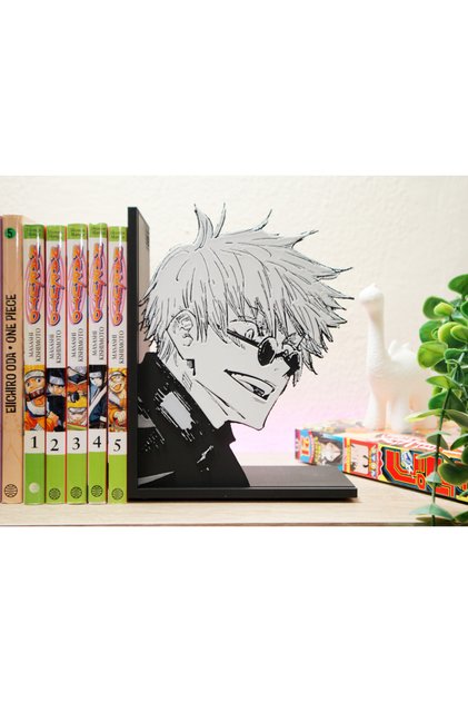 Jujutsu Kaisen Satoru Gojo Çizimli Kitap Tutucu (18 x 14 x 8cm) - 3D Baskı Anime Kitaplık Dekoru