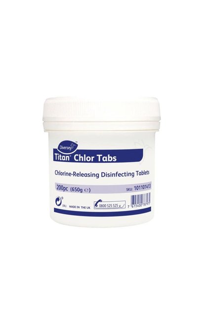 Diversey | Chlorine Disinfectant Tablets - 200 Tablets (Suitable for disinfecting vegetables and fruits) 1 tablet per 20 liters of water