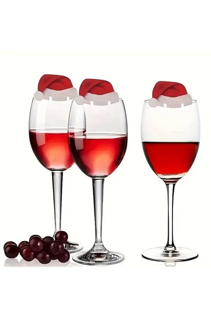 10 Pieces Christmas Hat Glass Ornament / Cardboard Christmas Themed Decorative Ornament