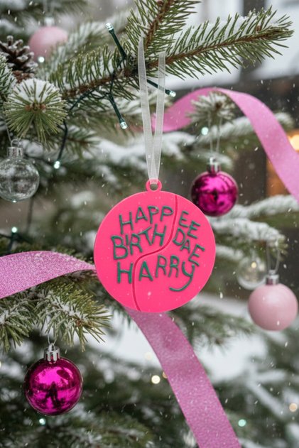 Harry Potter Hagrid Birthday Cake Themed Christmas Tree Ornament | Happee Birthdae Harry Written Decoration