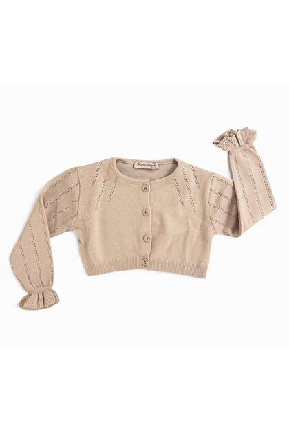 Girl child Lace-Like Knit crop cardigan