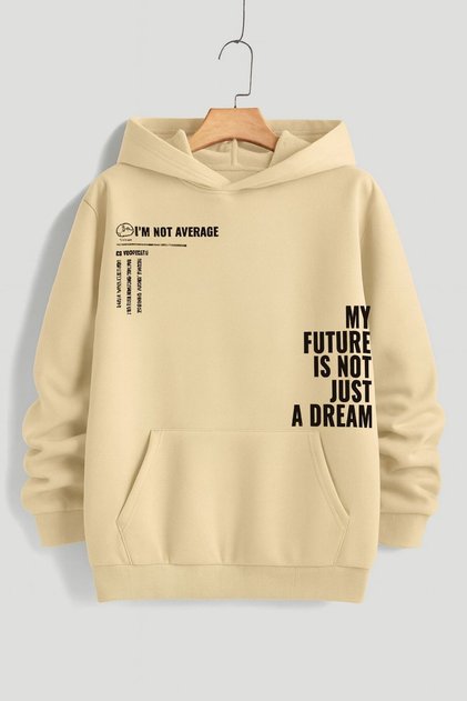 سترة بغطاء رأس بتفاصيل طباعة My Future