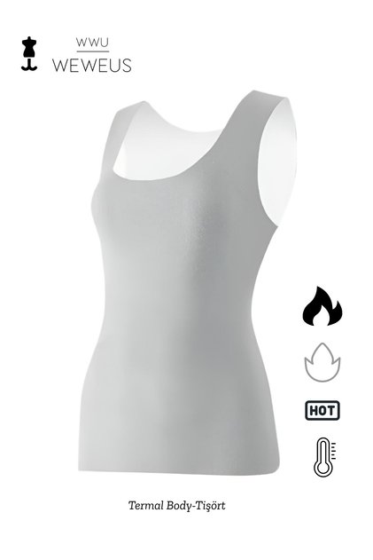 Women's Luxury Gray Thermal Underwear Strap Tank Top Body T-Shirt