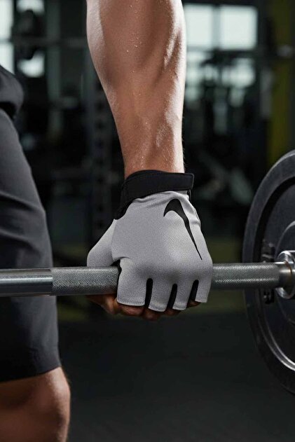 Erkek Gri Antreman Fitness Ağırlık Eldiveni GYM