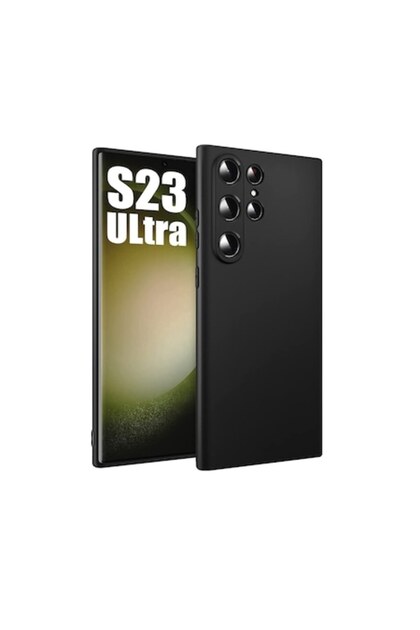 Husă pentru Samsung Galaxy S23 Ultra - Negru (silicon si interior catifea, protecție cameră)