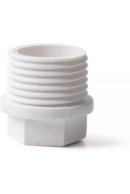 PVC White Pipe Fitting - Male Plug, 3/4 Inch
