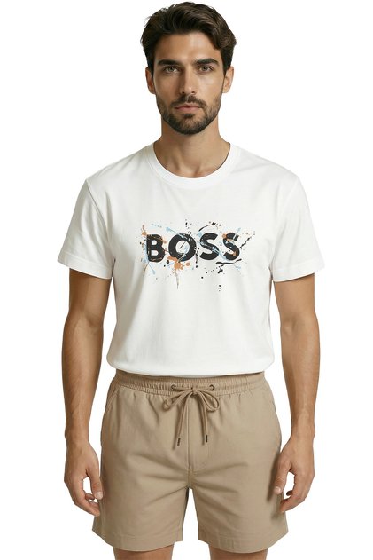 Graffiti Design Premium Men's T-Shirt with Colorful Paint Splatter Effect and Leader Theme
