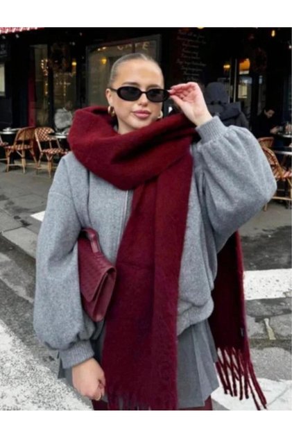 Wearlawless Thick Tasseled Winter Scarf, New Year's Gift, New Year's Scarf