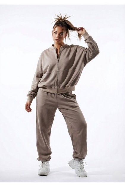 Premium Zippered Oversized College Collar Unisex Sweatshirt