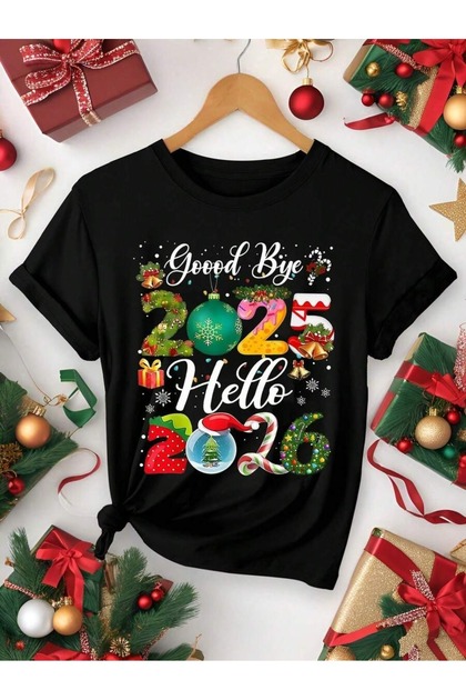 New Year Happy New Year 2026 Graphic Short Sleeve T-Shirt