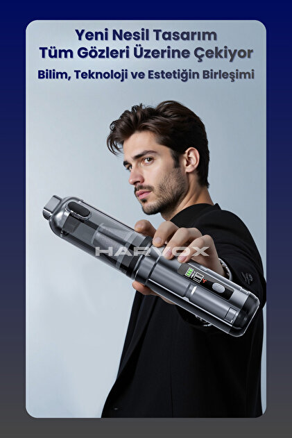 HARVOX 20000pa Güçlü Vakum Araç Süpürgesi 6000mAh Bataryalı