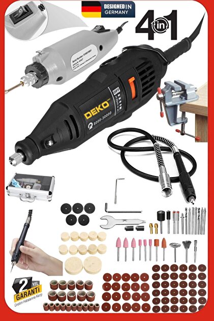 DEKO TURKEY Hobi Usta Seti 500W 362 Parça Gravür Taşlama Zımpara