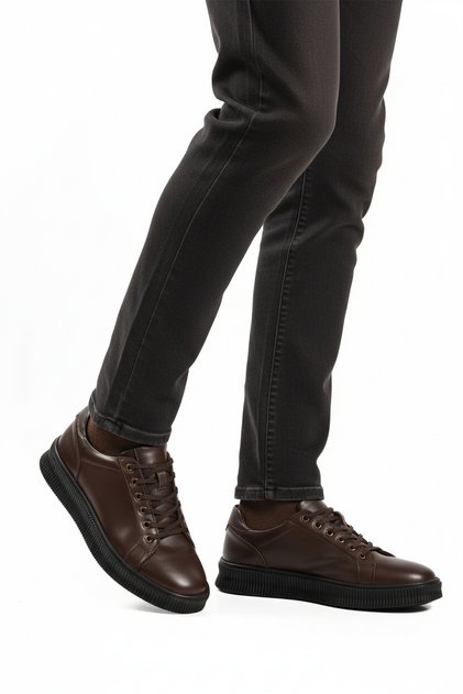 Brown Genuine Leather Men's Casual Shoes 2516 m