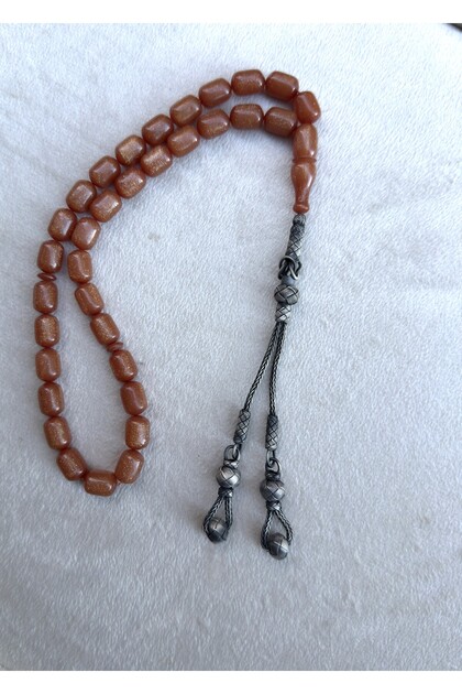 Double Pendant Silver Kazaziye Tassel Fire/Tight Amber Prayer Beads | Collectible Series