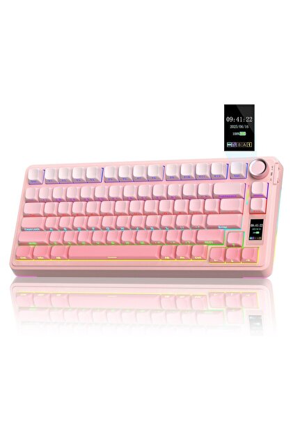 Aula S75 Pro Mekanik RGB TKL GrayWood V3 Switch Kablosuz Makrolu