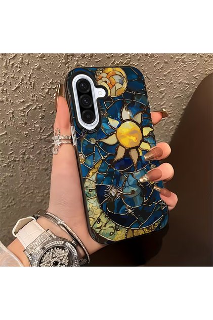 Samsung Galaxy A36-A56 Uyumlu Ay Güneş Baskı Darbe Emici Kir Tutmayan Telefon Kılıfı
