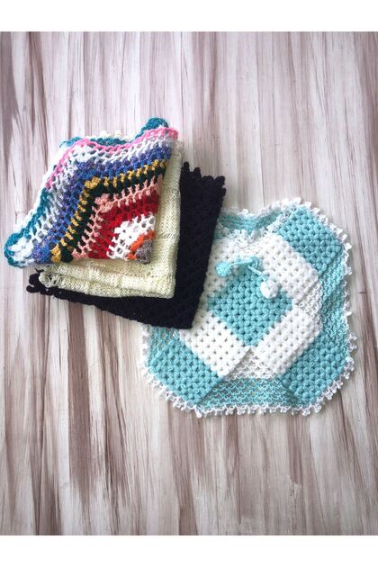 Hand-Knitted Bath Loofah Soap Cloth Set of 4, Dowry Gift for the Bride