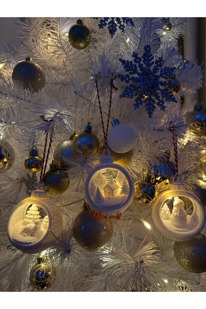 3D 3 Pieces Christmas Tree Ornament Decorative Ornament Christmas