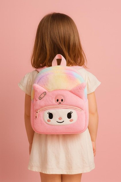 Cute Cartoon Kuromi Sanrio Kawai Plush Backpack