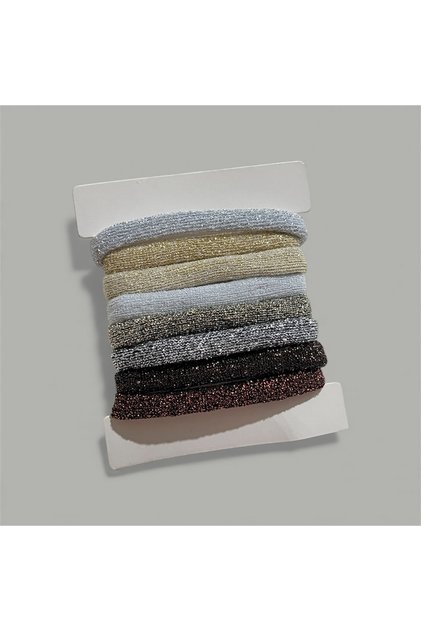 8-Pack Metallic Glitter Hair Ties