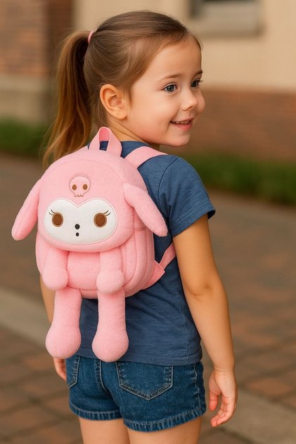 Cute Character Kuromi Kawai Sanrio Plush Backpack with Light-Up Ears