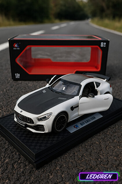 L'eDoren Beyaz Renkli Mercedes Benz Amg GT 1/24 Diecast Koleksiyon