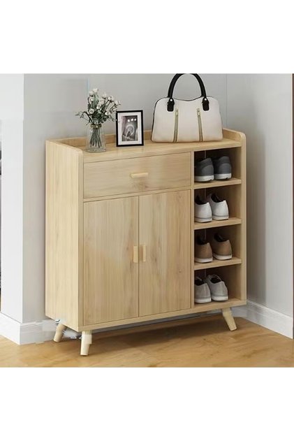 Modern Wooden Shoe Cabinet with Drawer & Shelves – Space-Saving Entryway Shoe Storage Organizer
