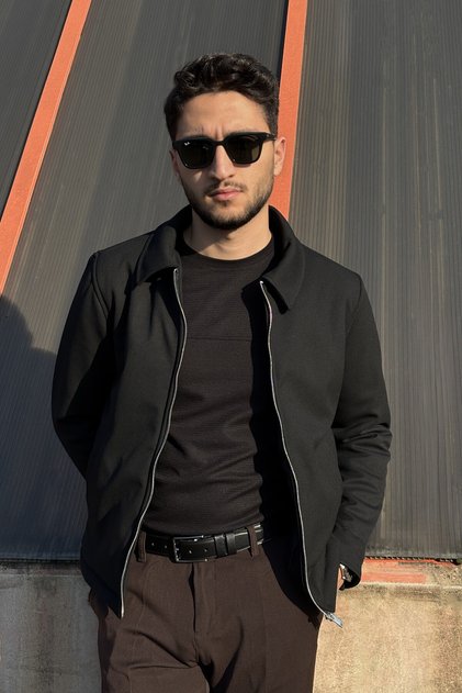 Erkek, slim-fit, Gömlek yaka, metal çift fermuarlı, Old Money Culture, Yarı mont, Ceket 650