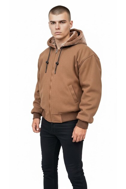 Plus Scorpion Oversize Erkek Çift Taraflı Kürklü Mont – Kapüşonlu