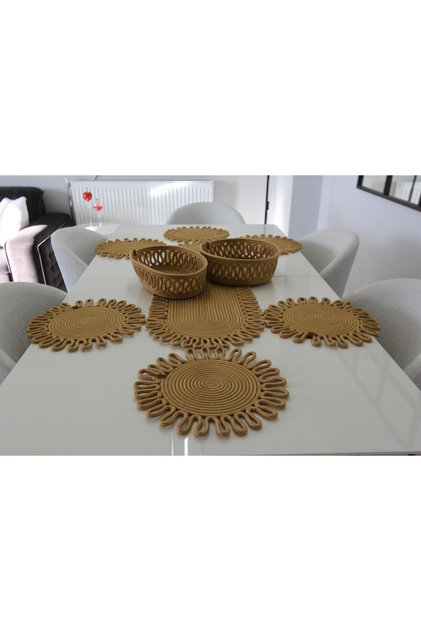 Runner Natural Jute, Patterned, Wicker, American Style, Table, Coffee Table Cover, Supla