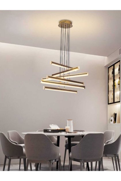 Modern LED 6-Ring Chandelier 6749-6, 56W, 3 Brightness Levels, 90cm Adjustable