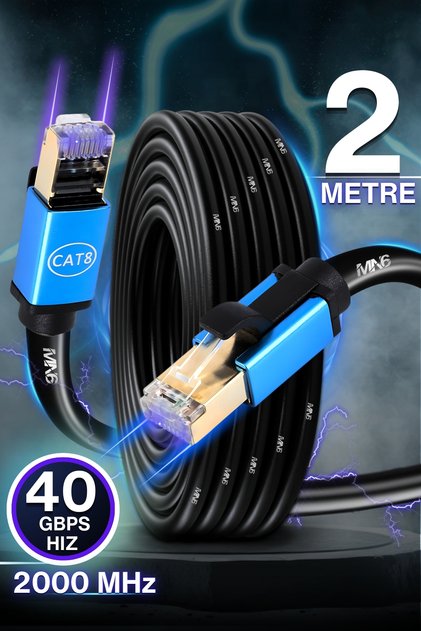 M111Xf 2 Meter Cat8 Ethernet Cable/Up to 40 Gbps Hiz/S-Ftp-26 Awg-2 Meter Cat8 Cable-2000Mhz