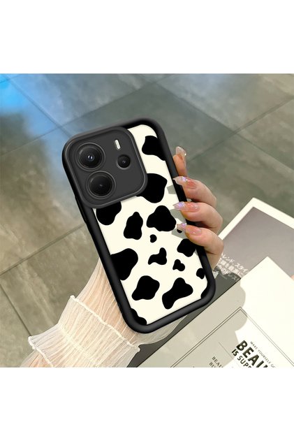Simple Black Phone Case for Xiaomi Redmi Note 14 4g Compatible Silicone Material Shockproof