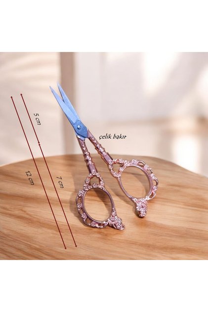 BOBAO -Çelik Paslanmaz Düz Nakış Makası Modelli-desenli 1 Adet 12 CM BAKIR