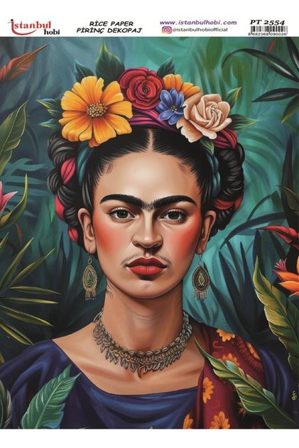 Brass Decoupage Paper 30X42Cm Pt-2554 Frida Kahlo