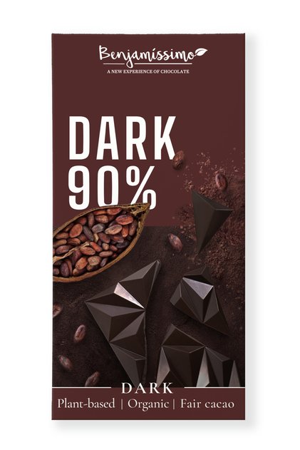 Ciocolata neagra 90%, bio, 60g,