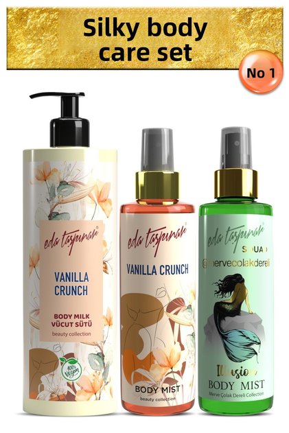 Silky Body Care Set No.1: Vanilla Crunch Vanilla Body Milk Merve (Egx62-Egx84-Egx74)