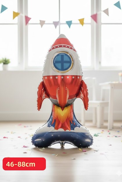 Standing Rocket Foil Balloon Birthday Foil Balloon Square Character Foil Children's Birthday Balloon