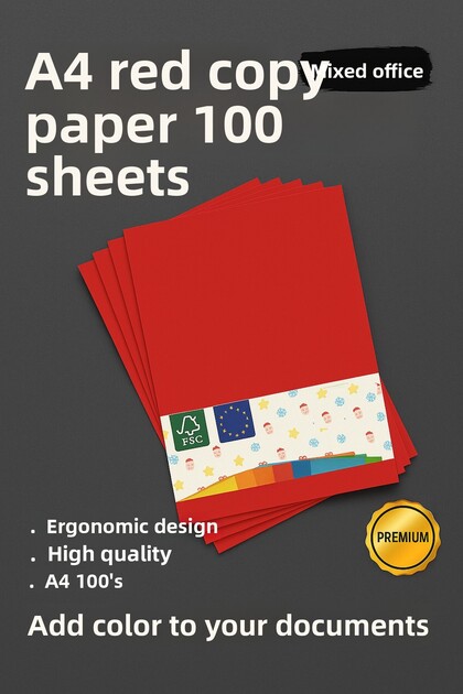 Red Color A4 Copy Paper 100 Sheets | High Quality