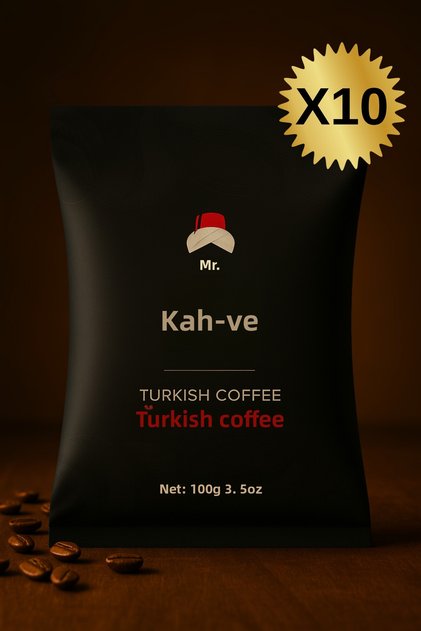100% Arabica Turkish Coffee 100 g 10 Pieces – Smooth Drink, Medium Roast, Fine Grind
