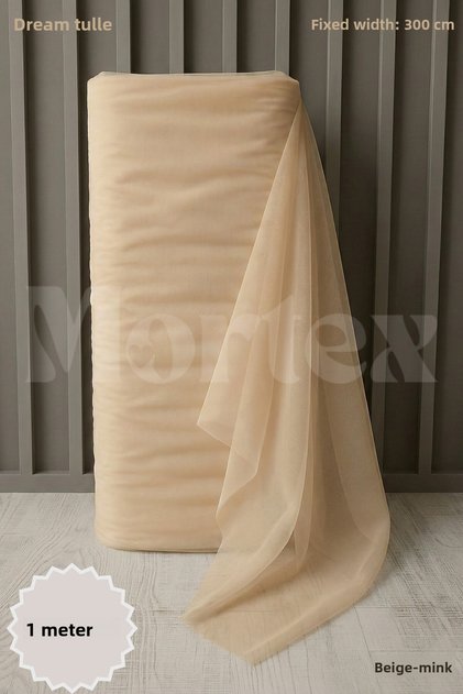 Beige Mink Dream Tulle Size 1 Mt Most Stable 3 Mt Engagement, Henna, Wedding, Bohça, Door Birth Party Decoration Tulle