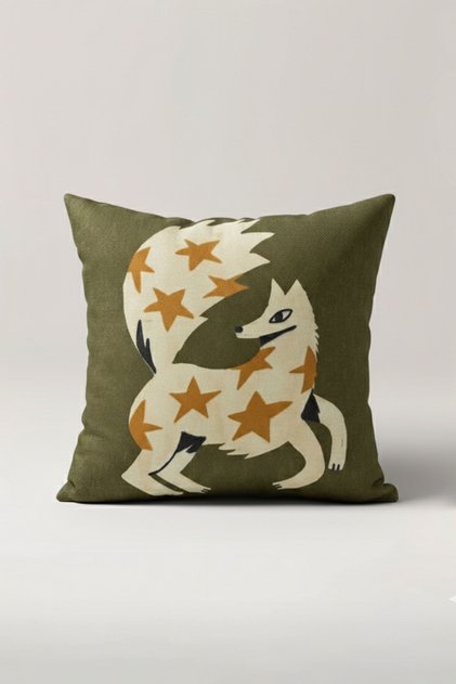 Starry Fox Throw Pillow Cover 45X45 cm