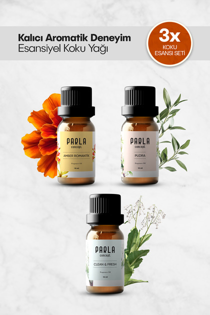 Çamaşır Yün Kurutma Topu Için Koku Seti - Clean&fresh Amber Romantik Pudra - 10 ml