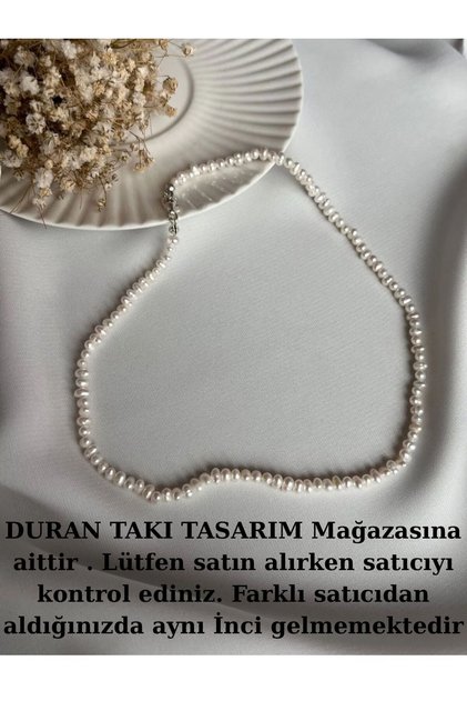 Hakiki Inci Gümüş Kolye
