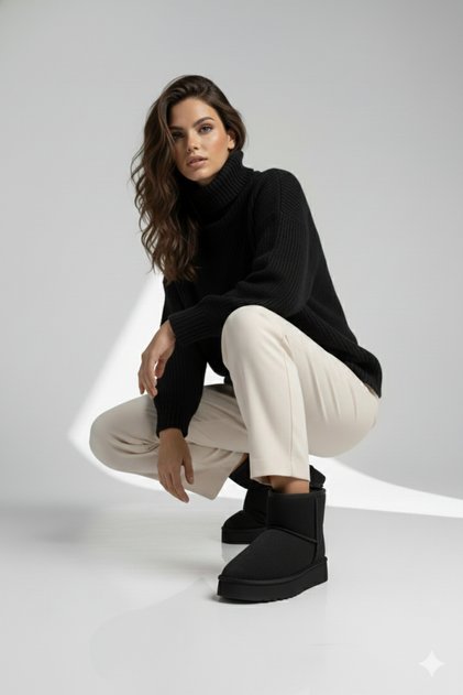 Black Ultra Mini Women's Suede Boots PC-52709