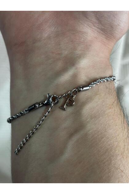 Steel Unisex Auger P Letter Bracelet