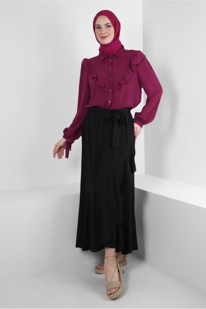 RIFFIR DETAIL BUTTONED BLUZ 43777